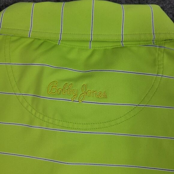 Bobby Jones X-h2o Mens Golf Polo Shirt Size M Green Mint julep Striped New Good - Picture 11 of 14